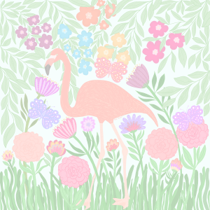 Flamingo And Flowers